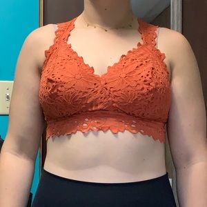 NWOT Aerie Rust Orange Racerback Bralette XL